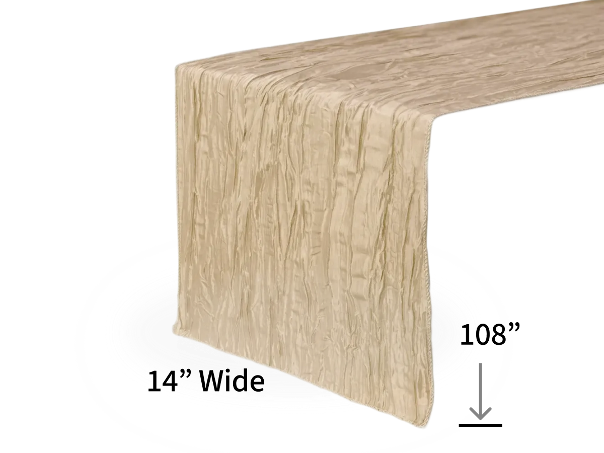 Gold Crinkle Taffeta Table Runner 108"