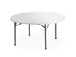 A 60-inch white round table accommodating more guests