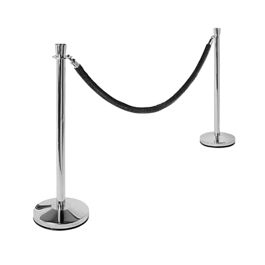 A black velvet rope used with stanchions