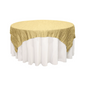 72” Square Crinkle Taffeta Table Overlay Gold