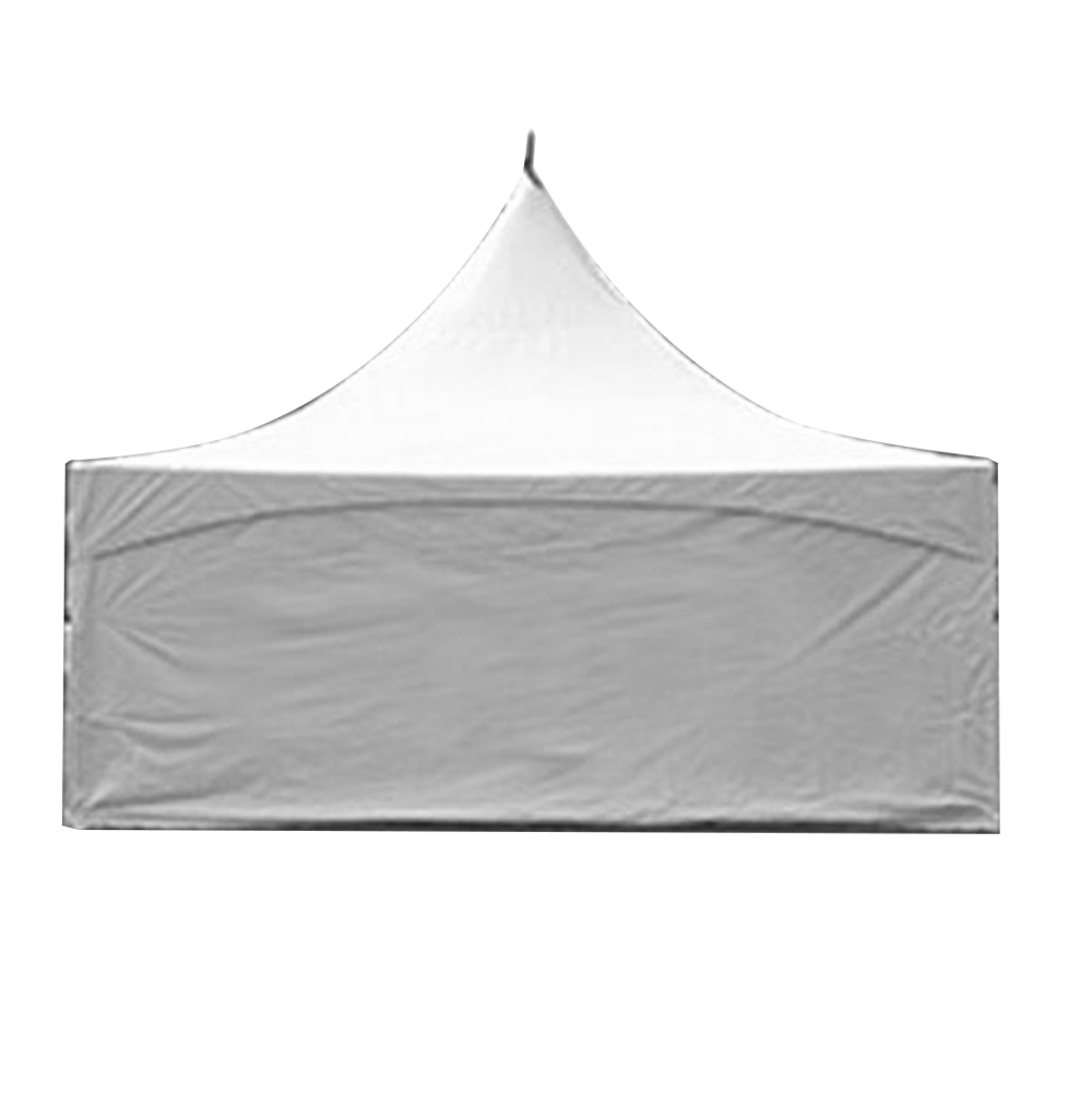 A solid sidewall attached to a tent for weather protection