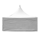 A solid sidewall attached to a tent for weather protection