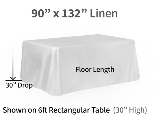 90x132"Linen for Rectangular Tables