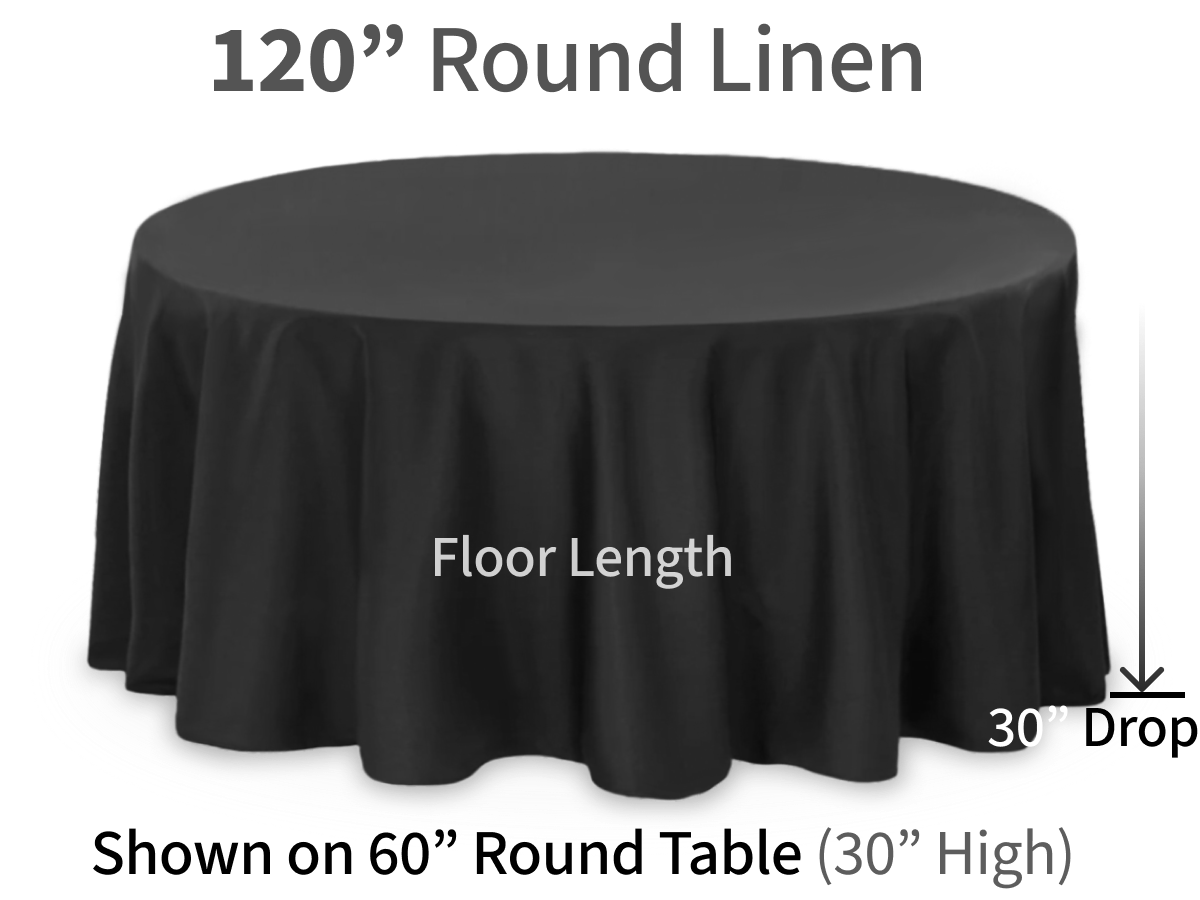 120" Round Linen for Round Tables