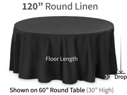 120" Round Linen for Round Tables