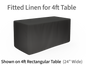 Black Fitted Linen for 4ft Rectangular Tables