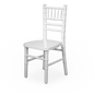 A small white Chiavari chair designed for children