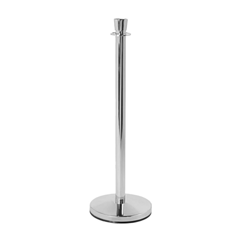 A chrome stanchion with a polished finish