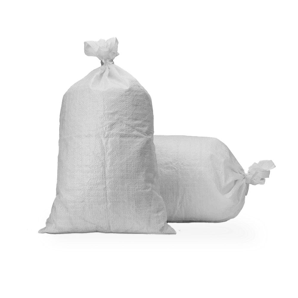 A sandbag attached to a tent leg for stability