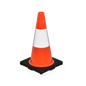 A bright traffic cone