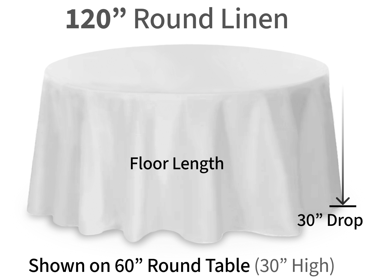 120" Round Linen for Round Tables