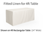 White Fitted Linen for 4ft Rectangular Tables