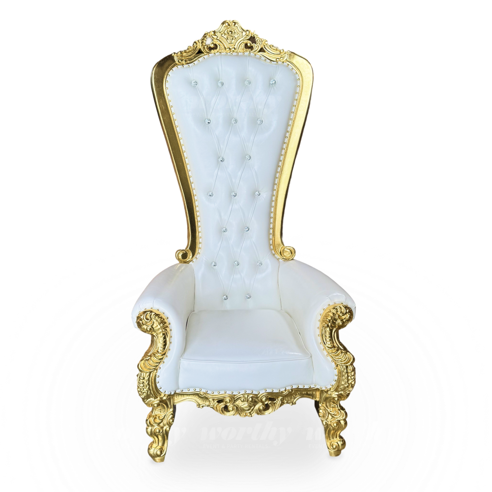 White and Gold Throne Chair