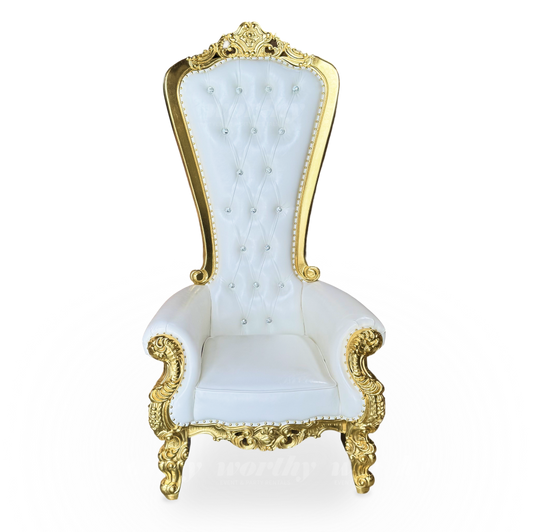 White and Gold Throne Chair